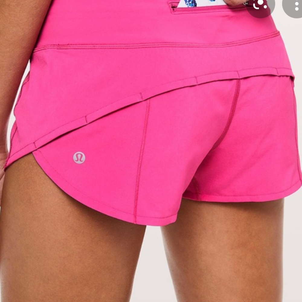 Lululemon Sonic Pink speed up shorts